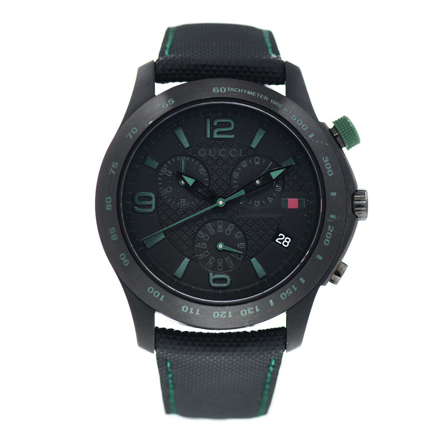 Gucci PVD Stainless Steel Nylon 45mm G-Timeless Chronograph Quartz Watch Black 1 of 5