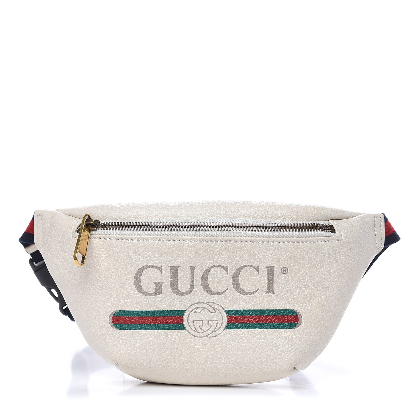 Grained Calfskin Small Logo Belt Bag White