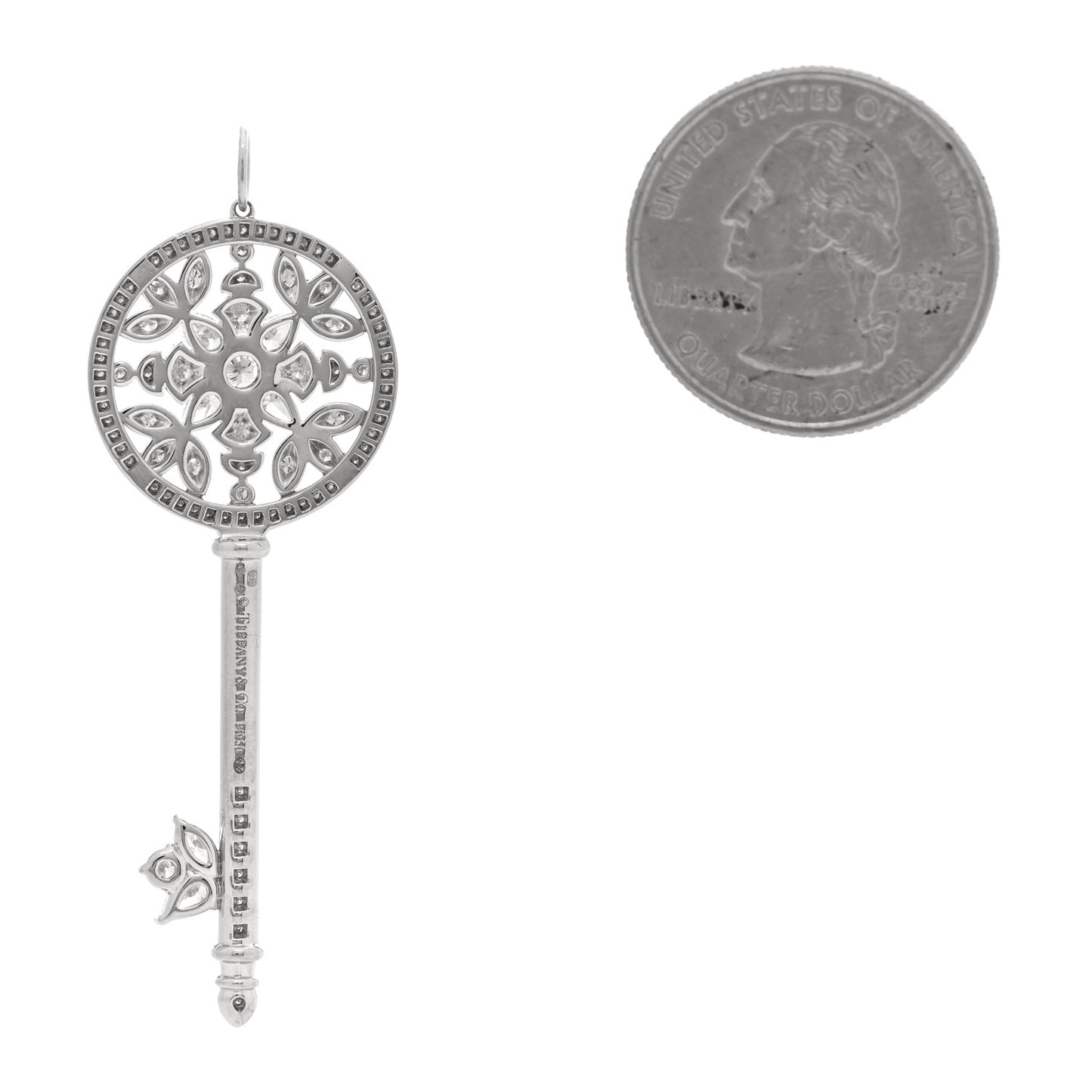 Platinum Diamond Garden Key Pendant