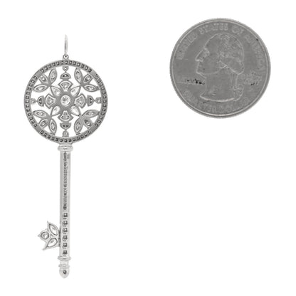 Tiffany Platinum Diamond Garden Key Pendant 2 of 4