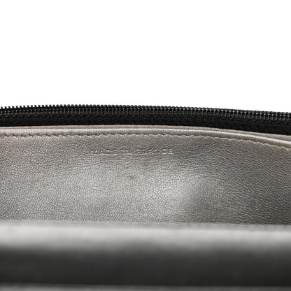 Chanel Lambskin Camellia Embossed Wallet on Chain WOC Black 7 of 17