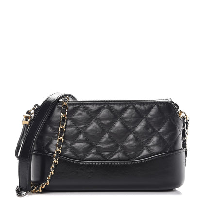 Chanel Aged Calfskin Quilted Small Gabrielle Clutch With Chain Black 1 of 12
