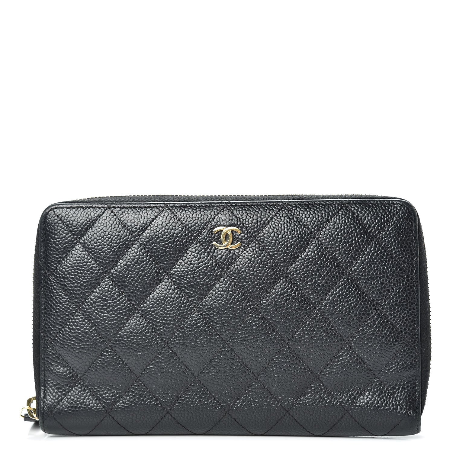 Chanel Caviar Quilted Large Zip Around Organizer Wallet Black 1 of 14