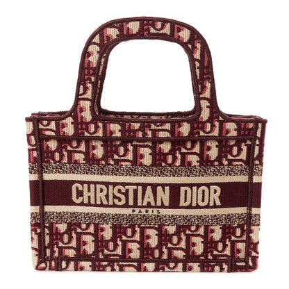 Christian Dior Oblique Mini Book Tote Burgundy Multicolor 1 of 11