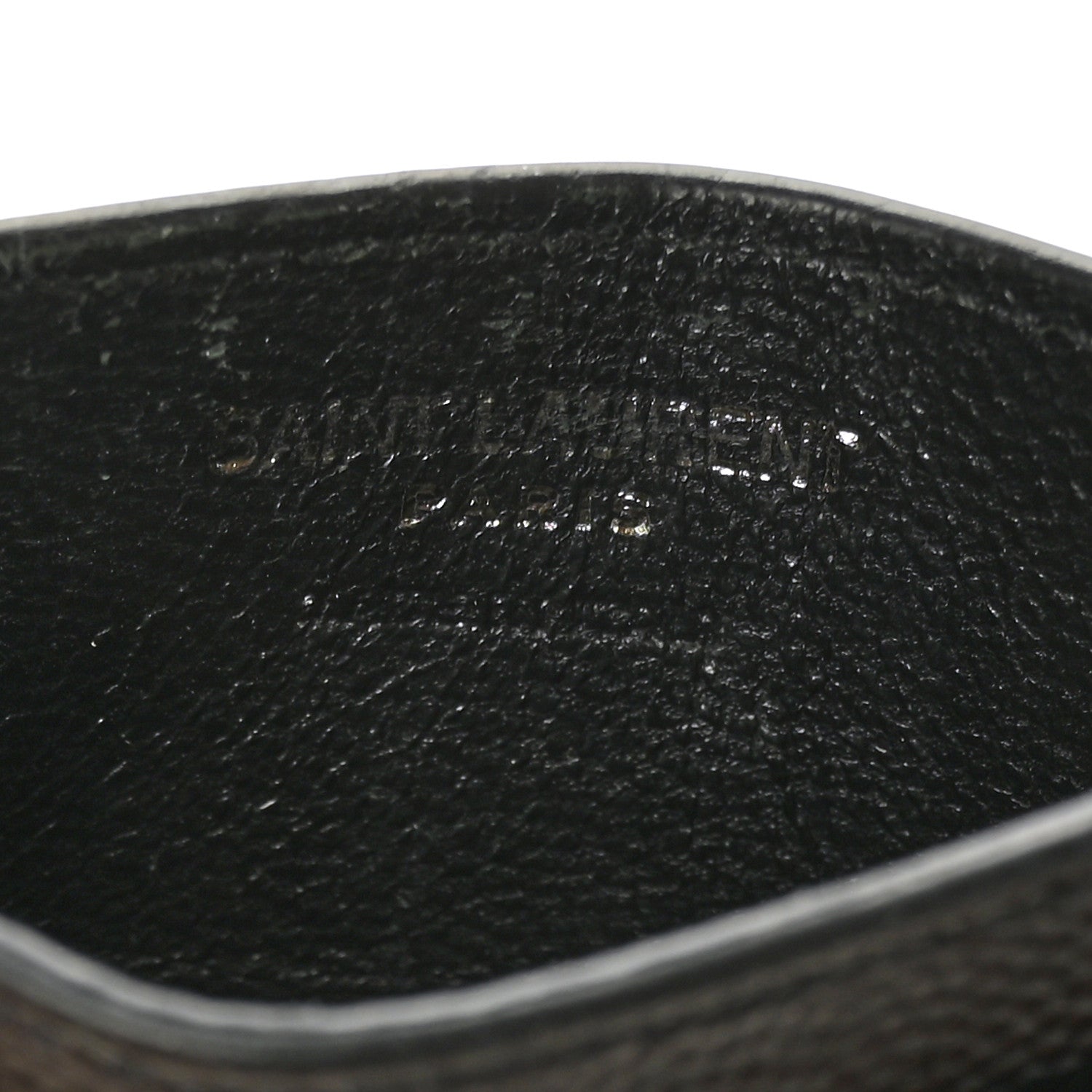 Saint Laurent Grain De Poudre Matelasse Chevron Monochrome Monogram Credit Card Case Black 6 of 7