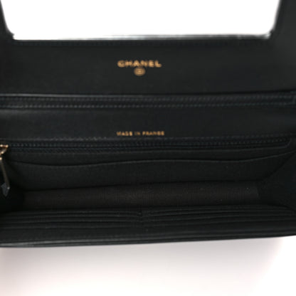 Chanel Lambskin Quilted Timeless CC Wallet On Chain WOC Black 5 of 10