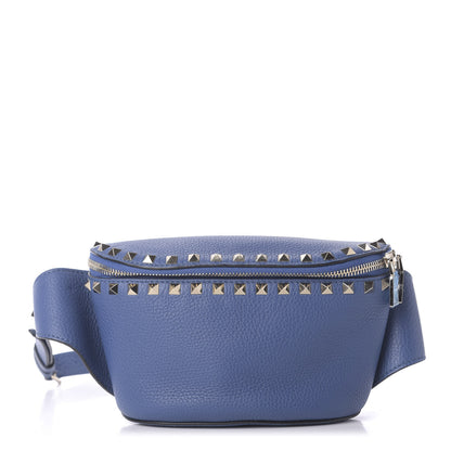 Valentino Garavani Grained Calfskin Rockstud Belt Bag Blu Delft 1 of 9