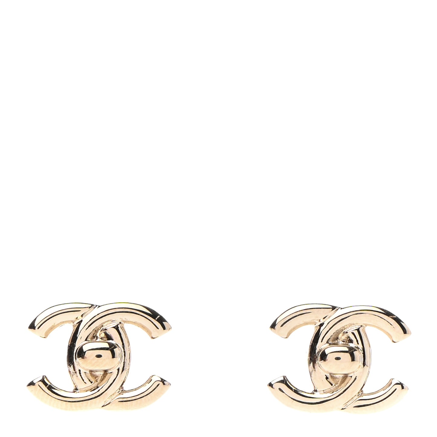 Metal CC Turnlock Earrings Gold