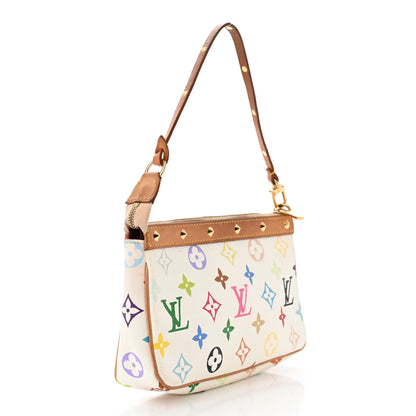 Louis Vuitton LOUIS VUITTON Monogram Multicolor Pochette Accessories White 3 of 12