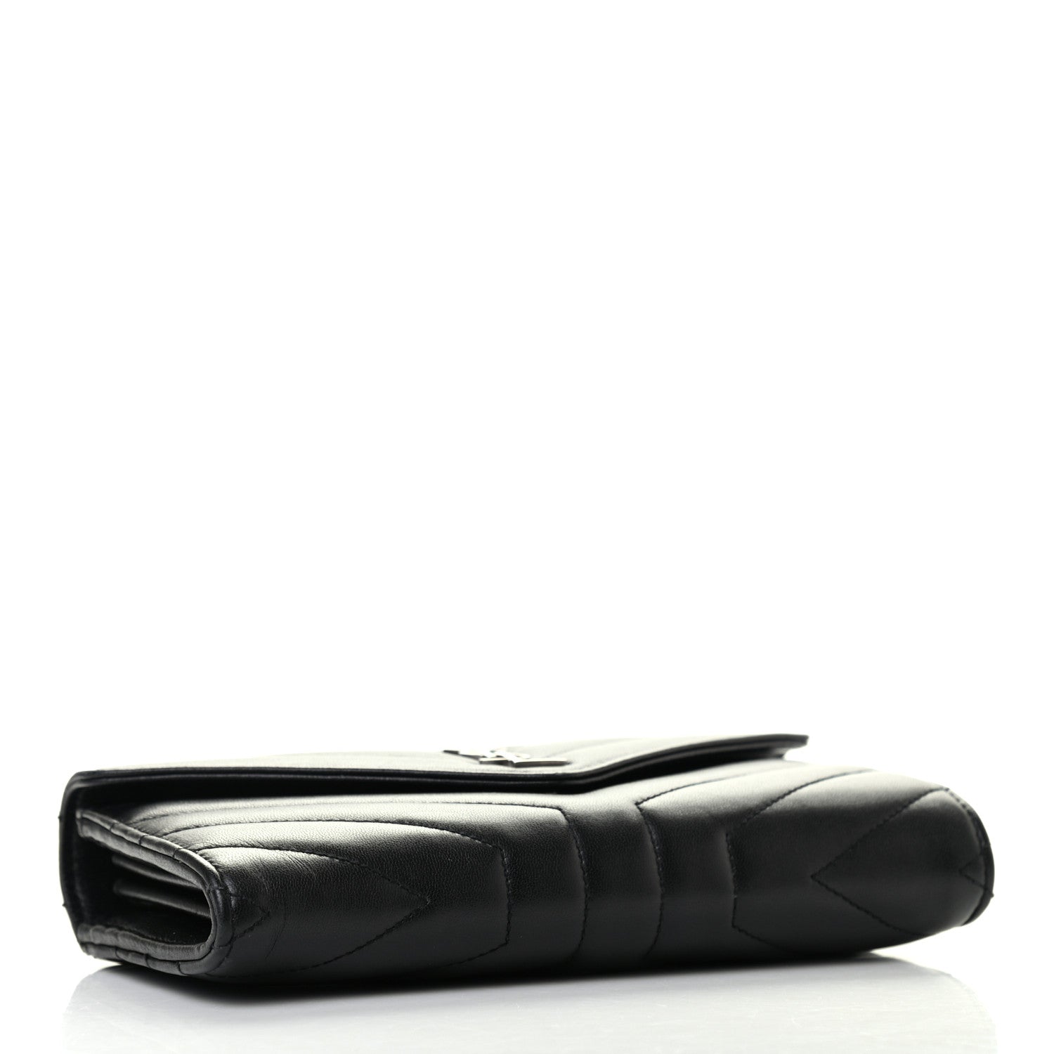 Saint Laurent Lambskin Y Quilted Monogram Large Loulou Flap Wallet Black 4 of 7