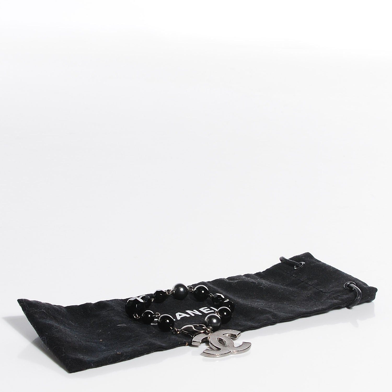 Chanel Beaded CC Bracelet Black Ruthenium 3 of 3