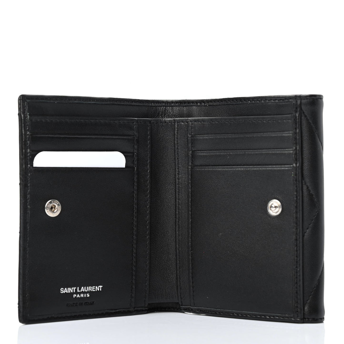 Lambskin Y Quilted Monogram Compact Loulou Wallet Black