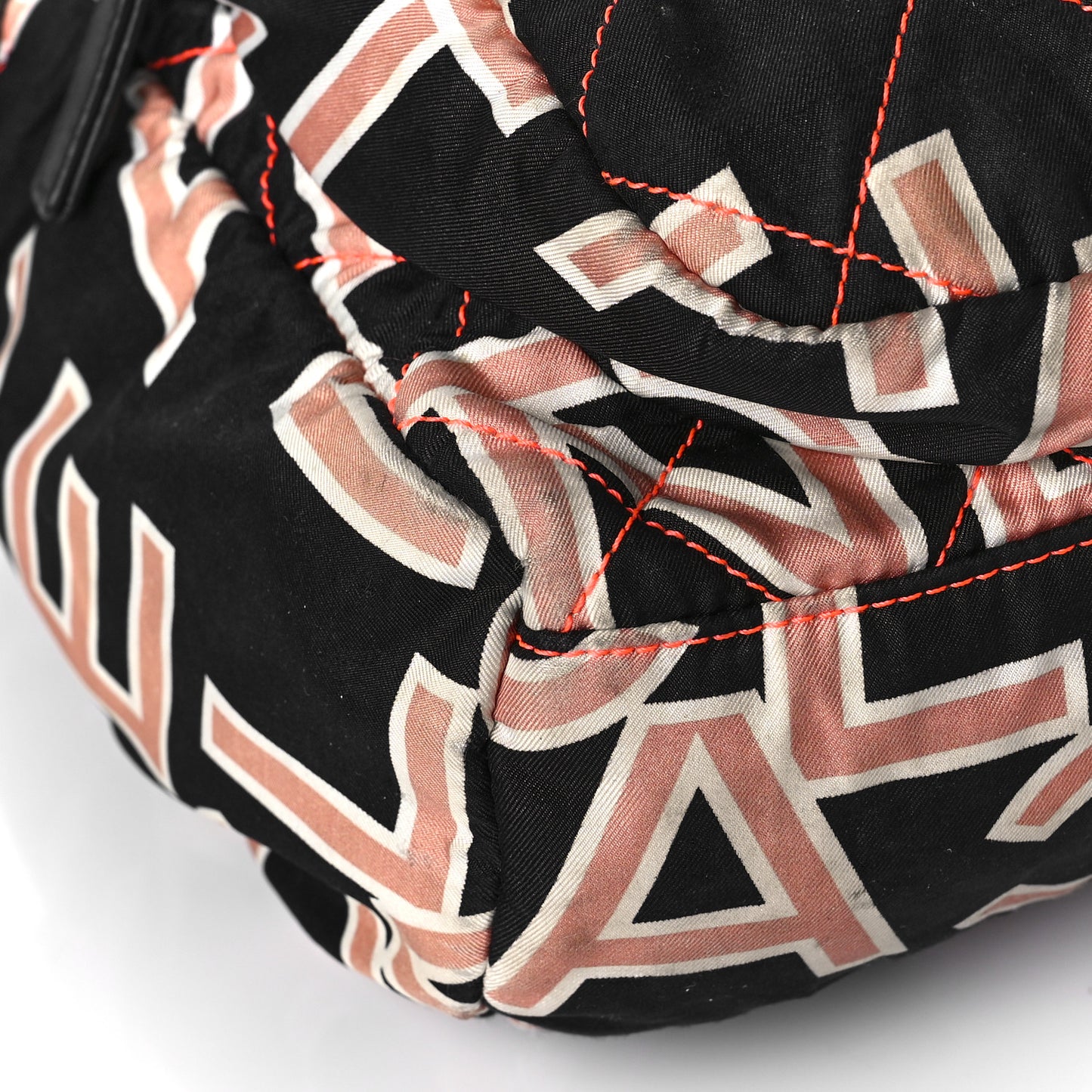 Nylon Stitched Printed Logo Backpack Black Multicolor