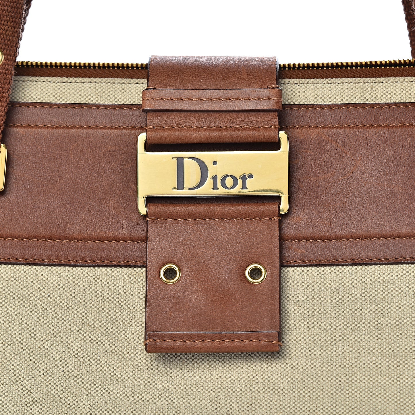Canvas Calfskin Street Chic Tote Brown