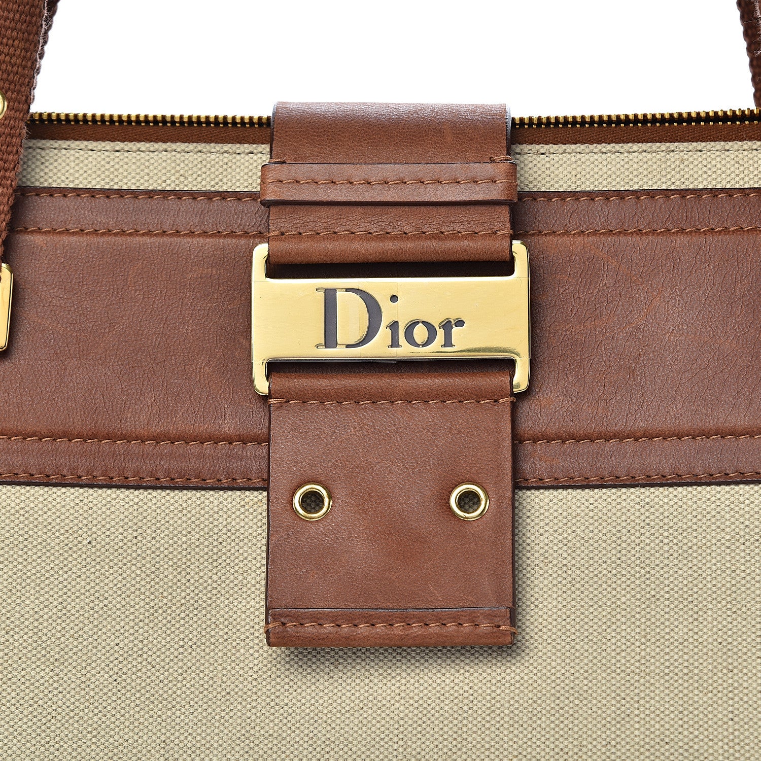 Christian Dior Canvas Calfskin Street Chic Tote Brown 20 of 20
