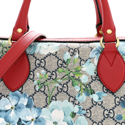 Gucci GG Supreme Monogram Blooms Small Boston Beige Blue Navy Hibiscus Red 8 of 14