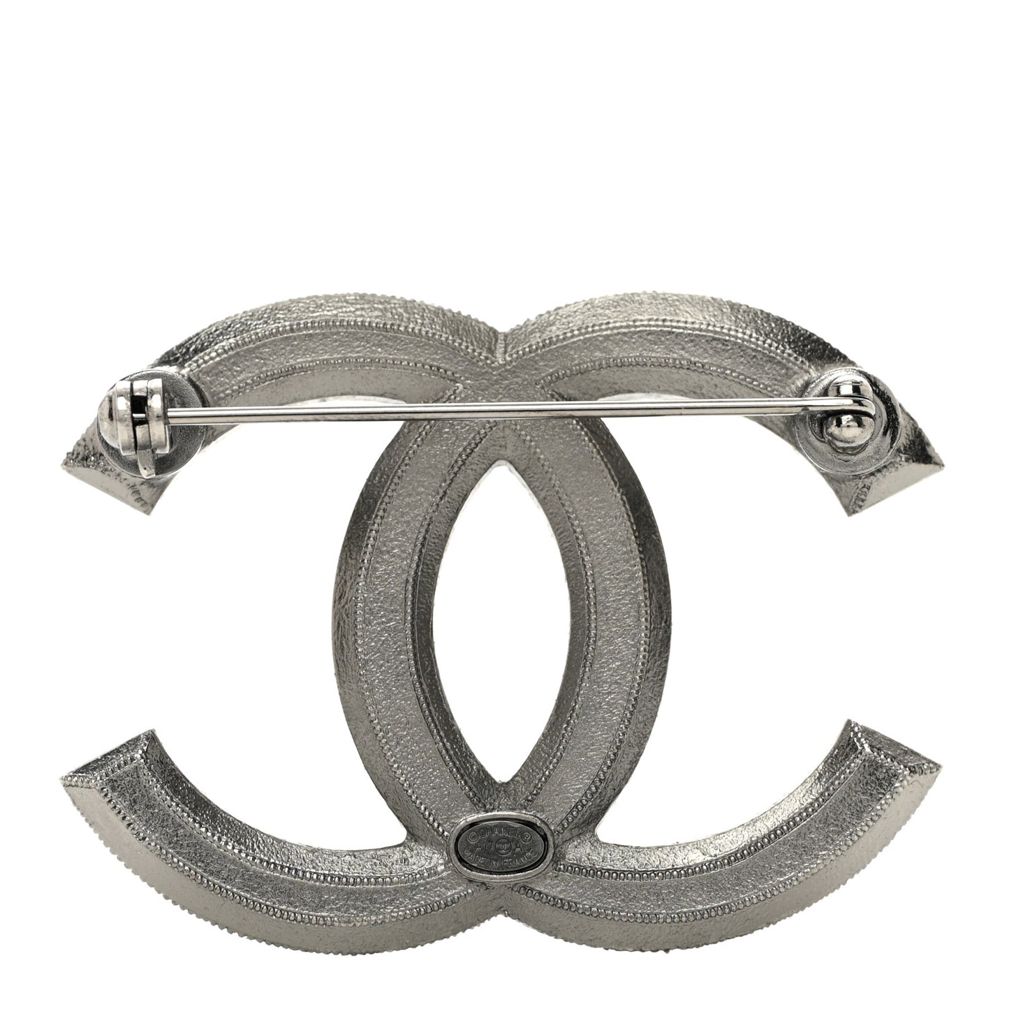 Ruthenium Pearl CC Brooch Dark Grey