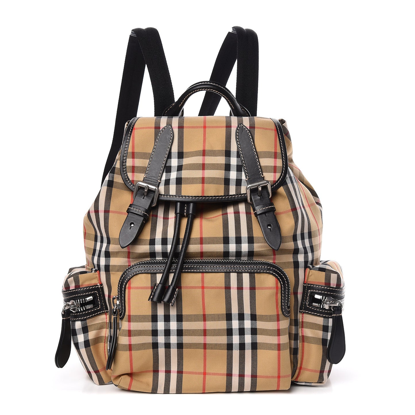 Nylon Vintage Check Medium Rucksack Backpack Antique Yellow