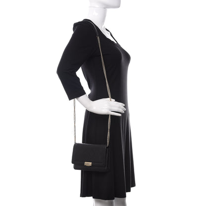 Chanel Grained Calfskin Quilted Label Click Flap Wallet On Chain WOC Black 2 of 14
