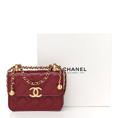 Chanel Calfskin Quilted Perfect Fit Coin Purse With Chain Burgundy 12 of 12
