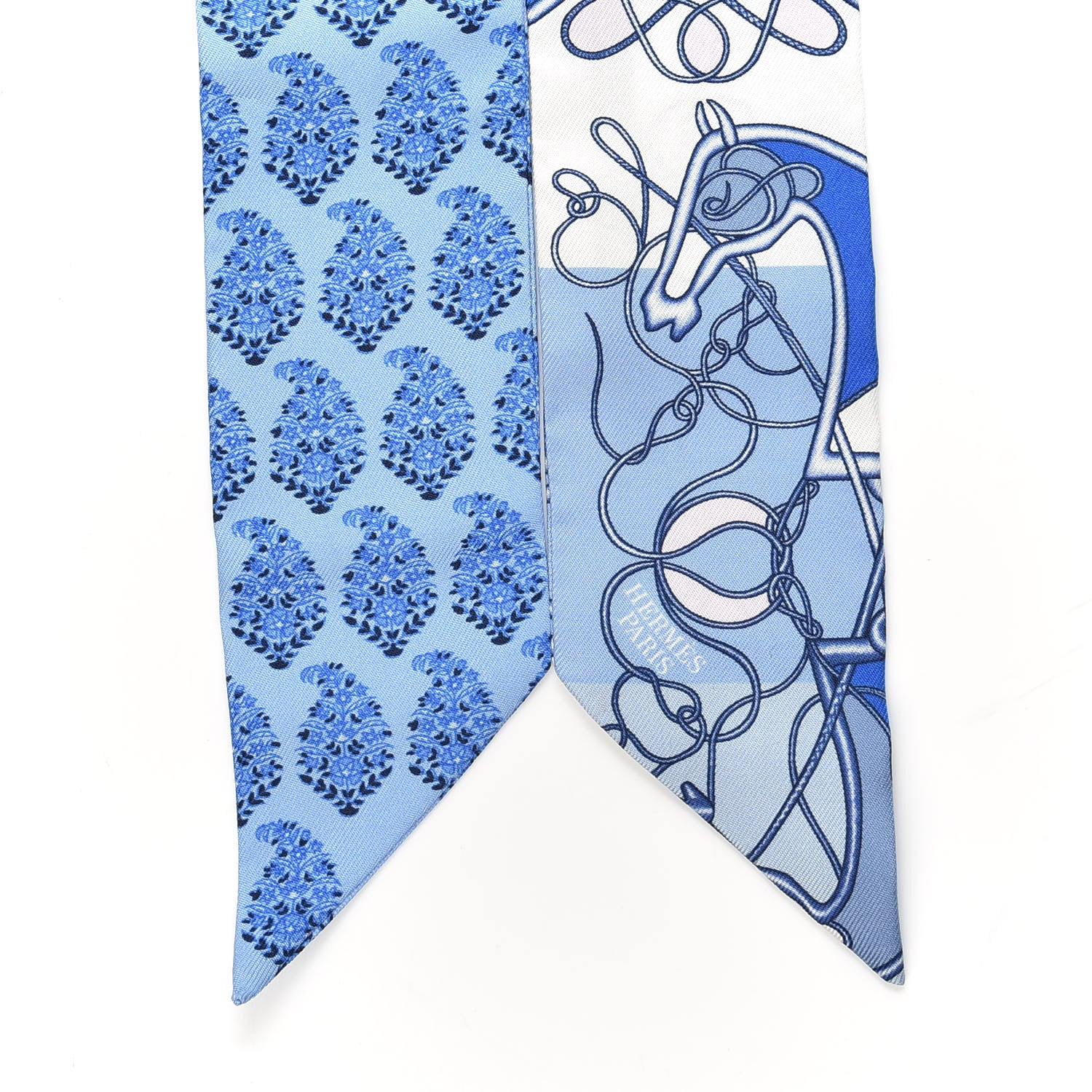 Hermes Silk Coup De Fouet Au Bloc Twilly Bleu Blanc Rose 2 of 4