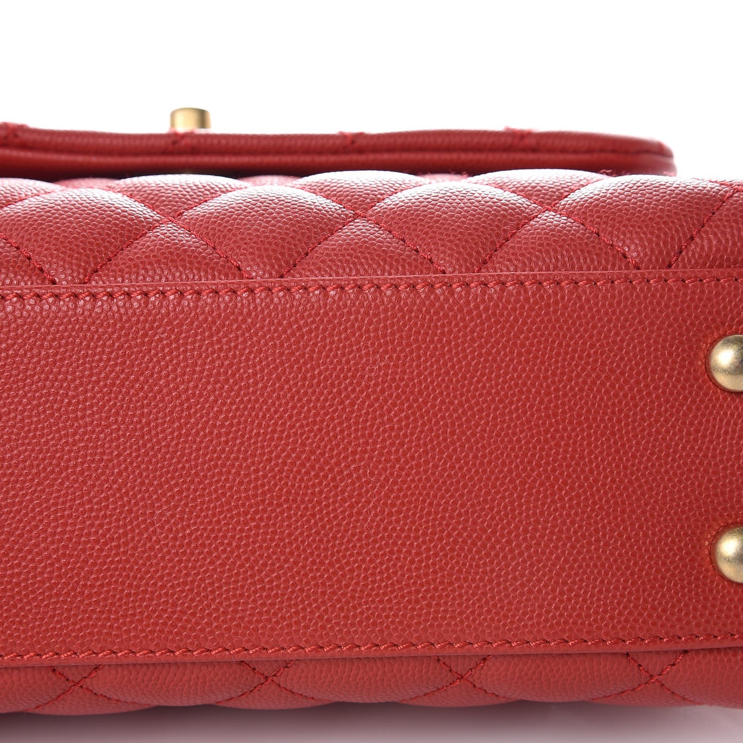 Caviar Quilted Mini Coco Handle Flap Red