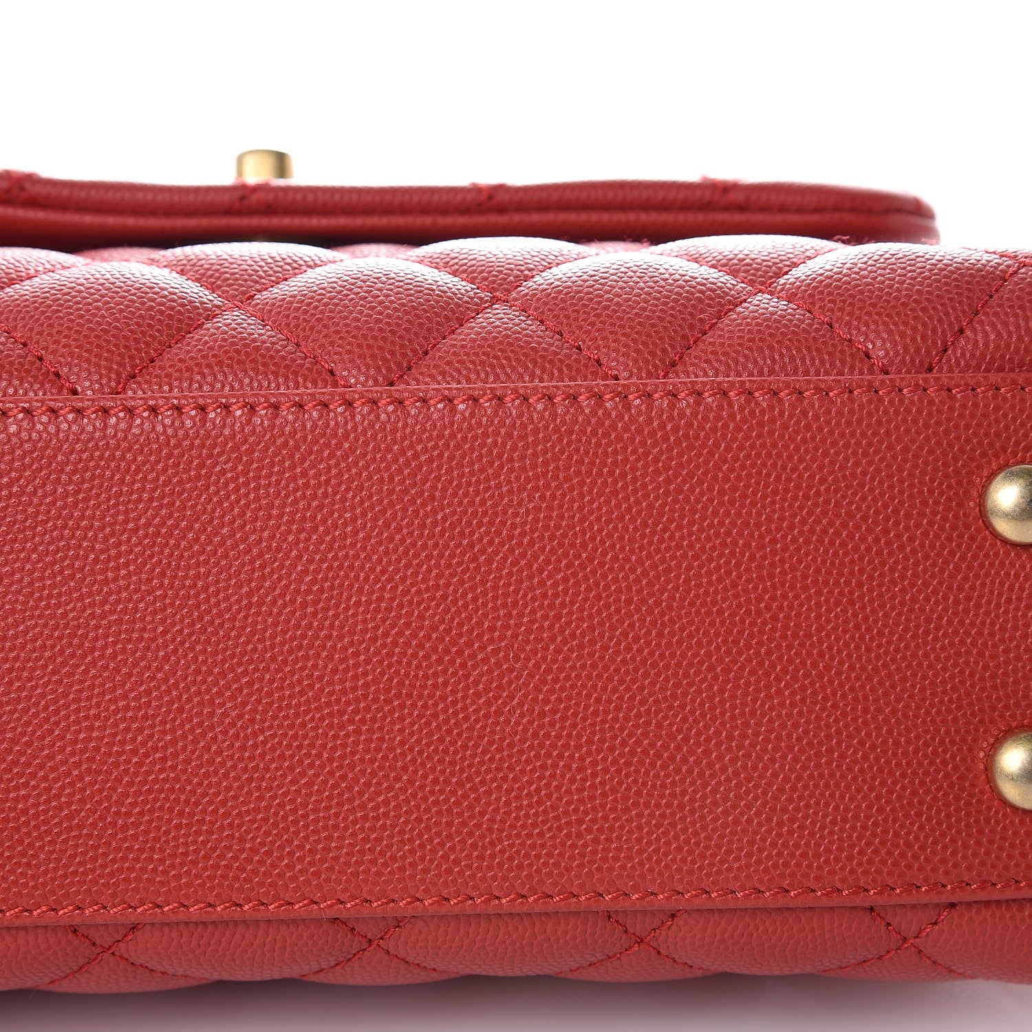Chanel Caviar Quilted Mini Coco Handle Flap Red 8 of 9