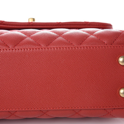 Chanel Caviar Quilted Mini Coco Handle Flap Red 8 of 9