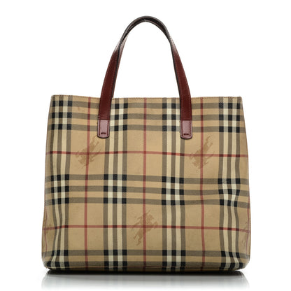 Burberry Haymarket Check Small Tote Red 1 of 9