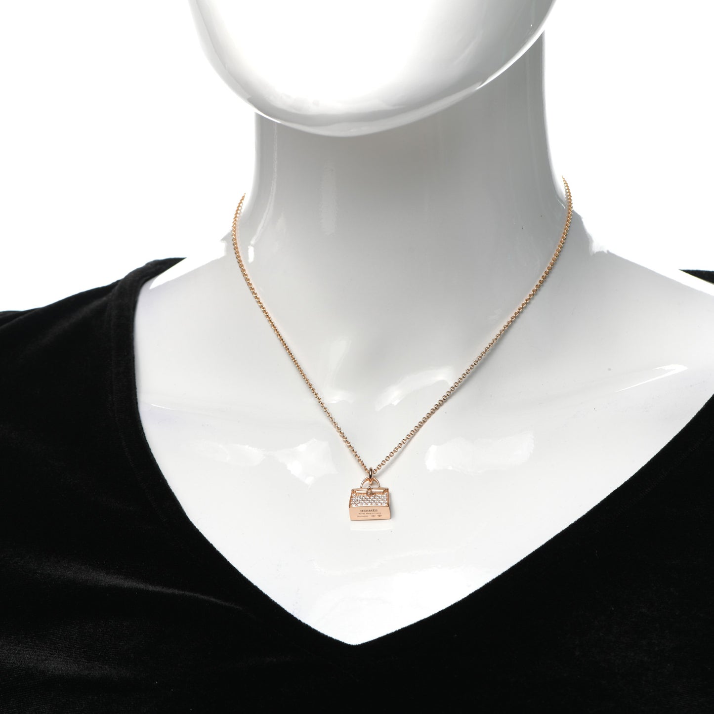18K Rose Gold Diamond Kelly Amulettes Pendant Necklace