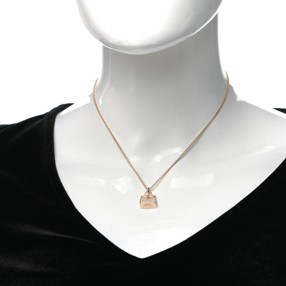 Hermes 18K Rose Gold Diamond Kelly Amulettes Pendant Necklace 2 of 6