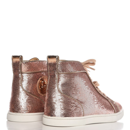 Christian Louboutin Metallic Sequin Bip Bip Orlato Flat Sneakers 39 Nude 4 of 10