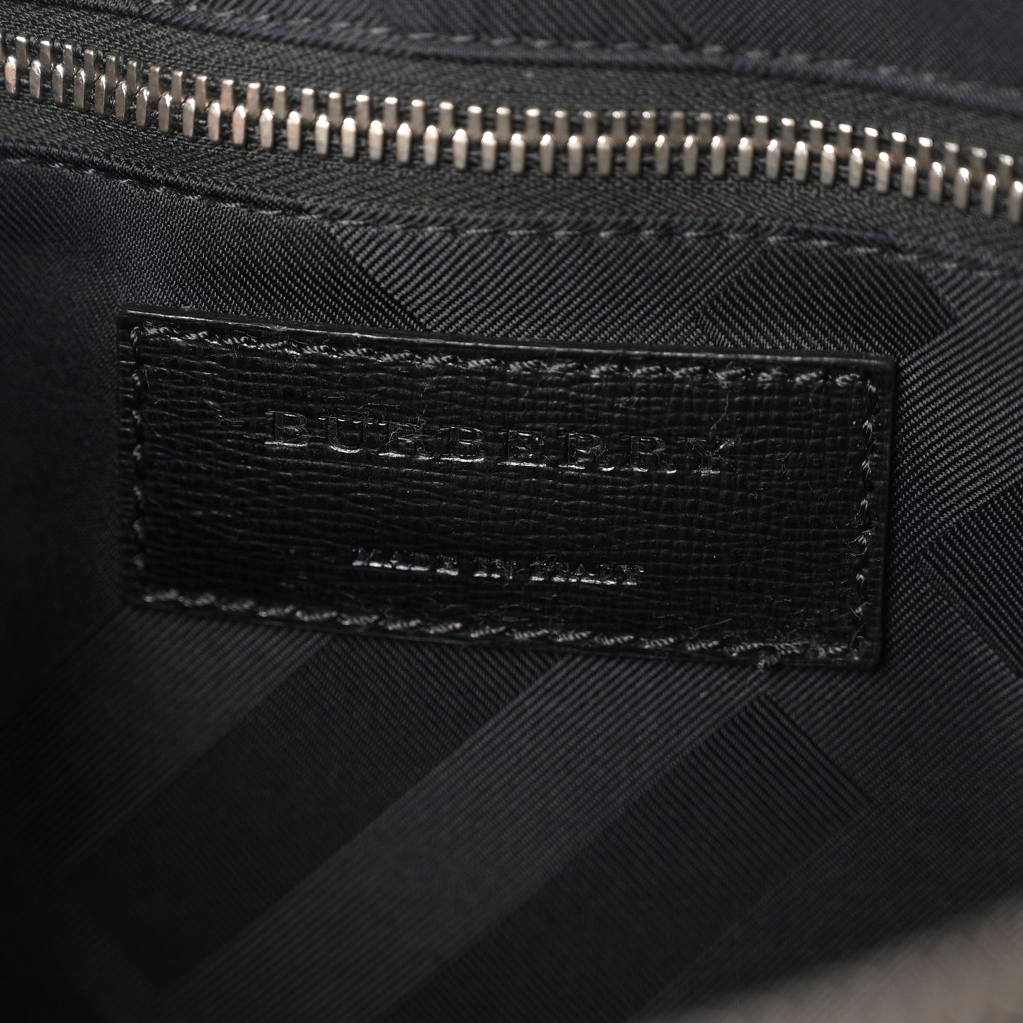 Patent Textured Calfskin Barrow Briefcase Black Blue