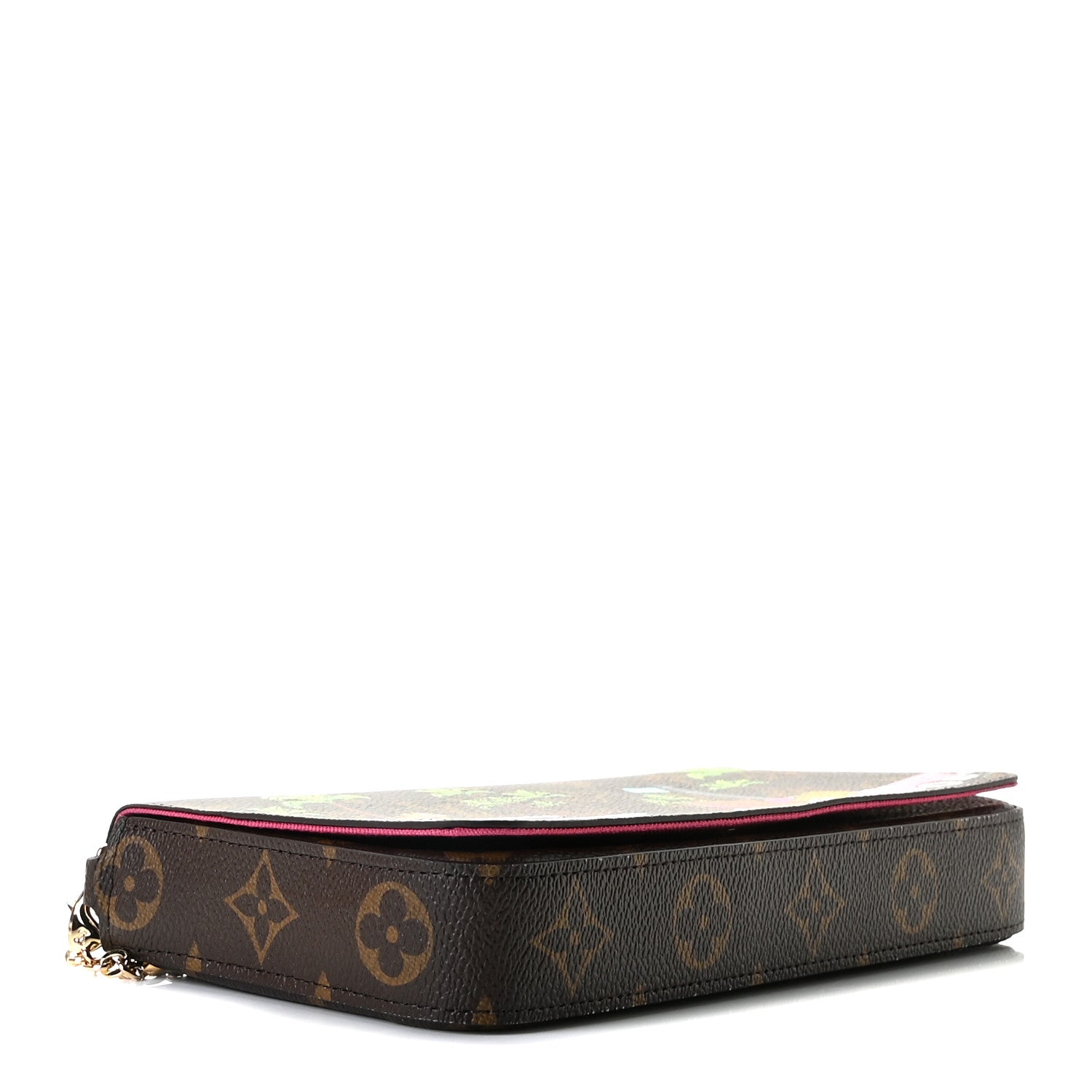 Louis Vuitton Monogram 2021 Christmas Animation Hollywood Pochette Felicie Chain Wallet Fuchsia 4 of 10