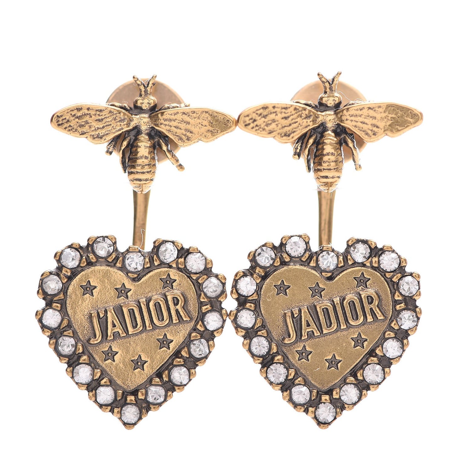 Metal Bee J'Adior Earrings Aged Gold