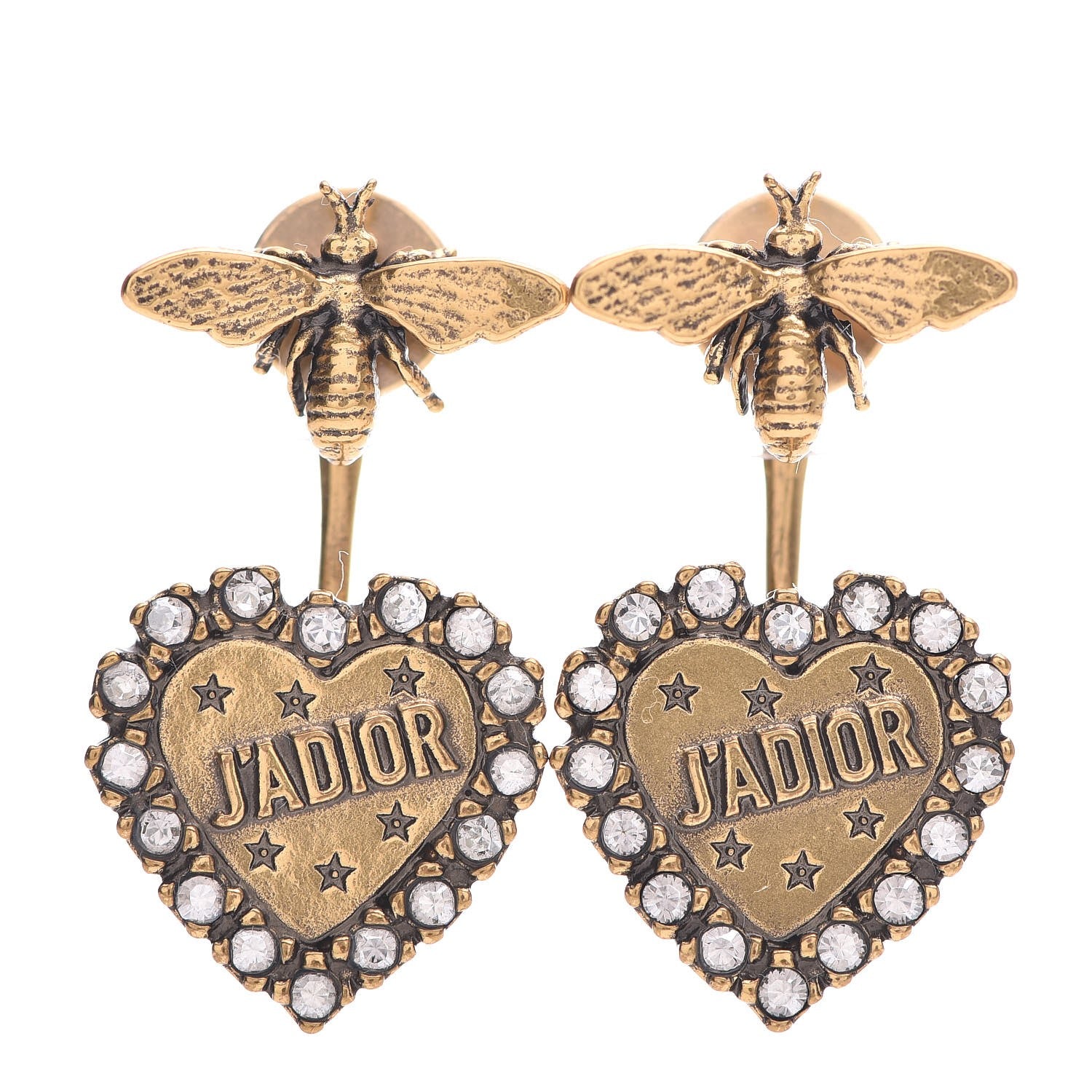Christian Dior Metal Bee J'Adior Earrings Aged Gold 1 of 5