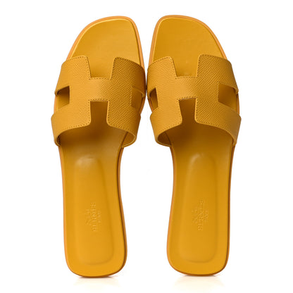 Hermes Epsom Oran Sandals 41 Jaune Sable 5 of 13