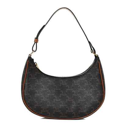 Celine Triomphe Canvas Calfskin Ava Shoulder Bag Tan 1 of 12