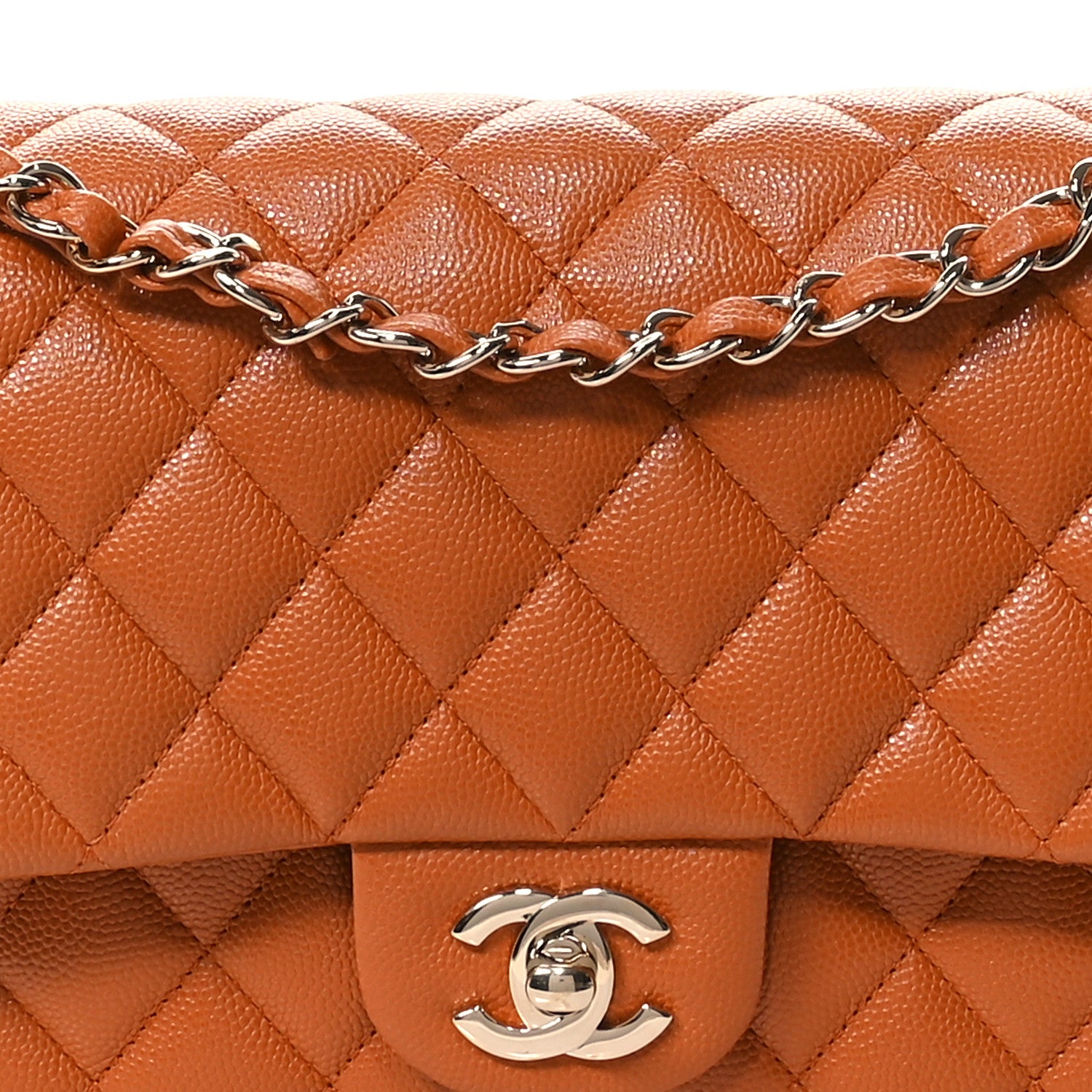 Chanel Caviar Quilted Medium Double Flap Light Brown 8 of 10
