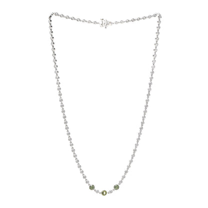 Tiffany Platinum Diamond Green Garnet Peridot Necklace 3 of 6