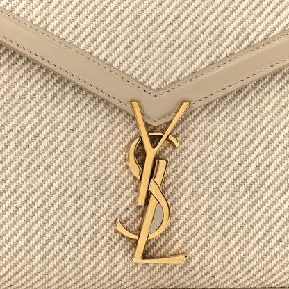 Saint Laurent Canvas Calfskin Mini Classic Monogram Cassandra Top Handle Tan Natural 9 of 13