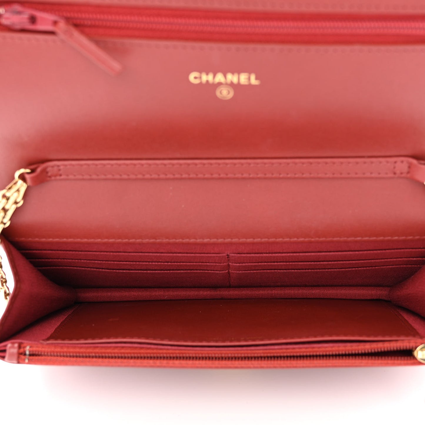 Aged Calfskin Quilted Reissue Wallet On Chain WOC Red