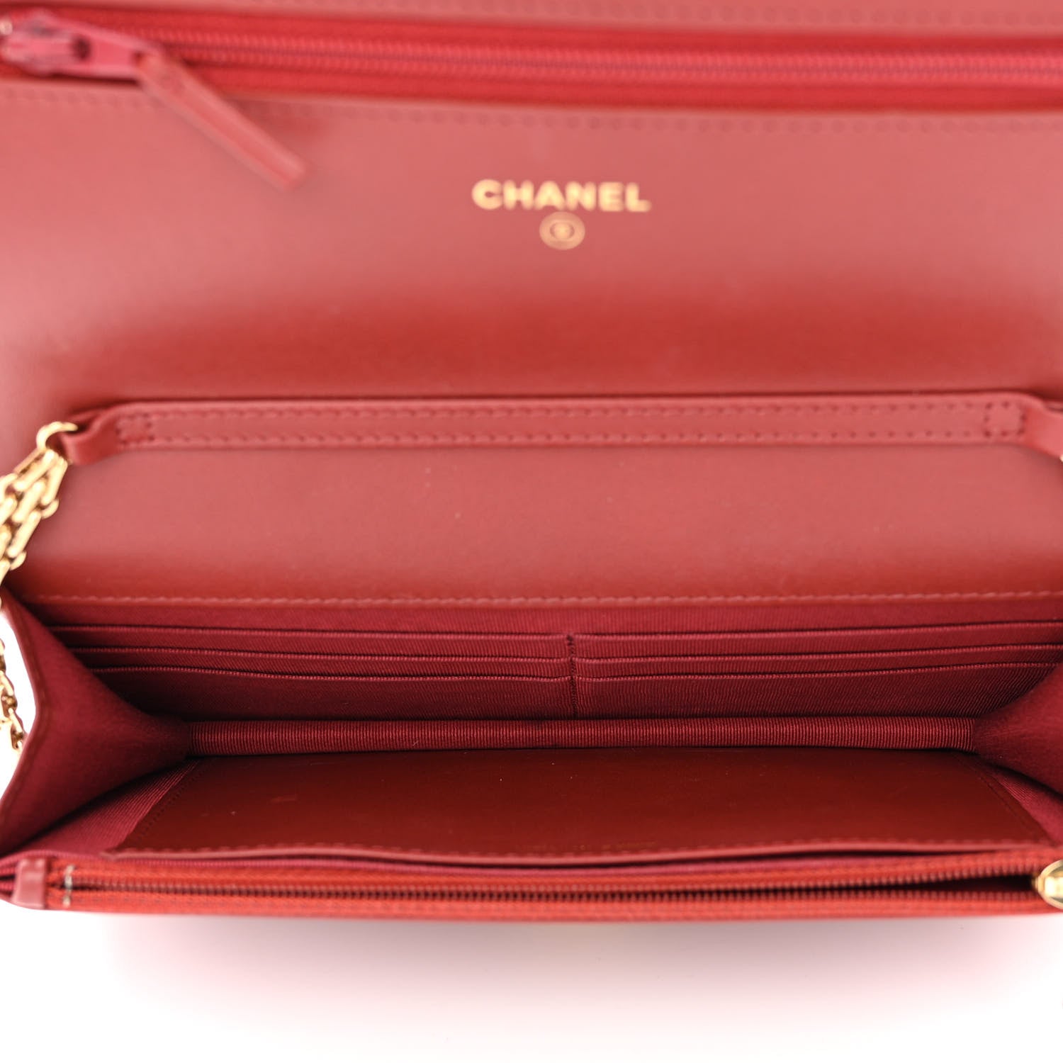 Chanel Aged Calfskin Quilted Reissue Wallet On Chain WOC Red 5 of 14