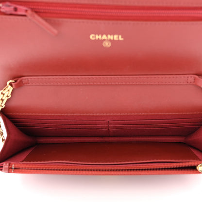 Chanel Aged Calfskin Quilted Reissue Wallet On Chain WOC Red 5 of 14