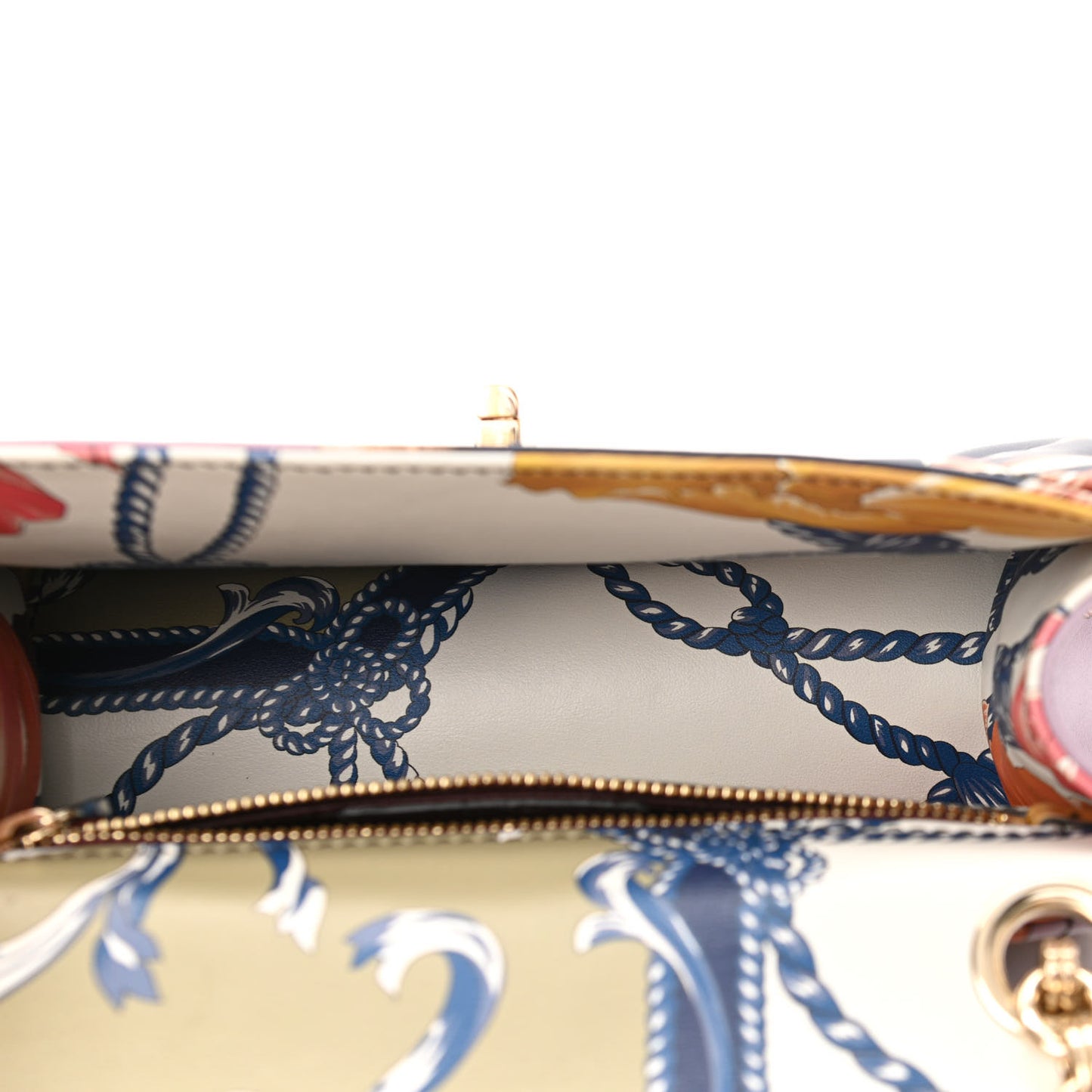 Calfskin Quilted Floral Print Gancini Small Flap Bag Multicolor