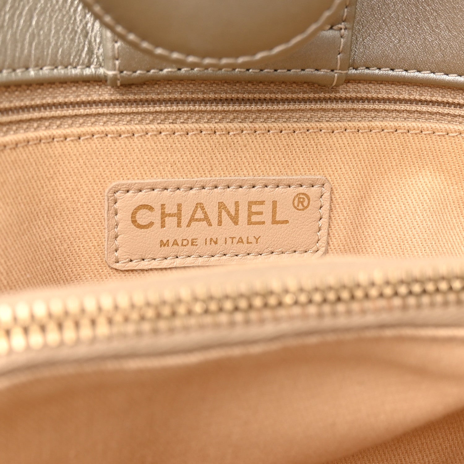 Chanel Metallic Calfskin Perforated Up In The Air Tote Light Gold 7 of 12