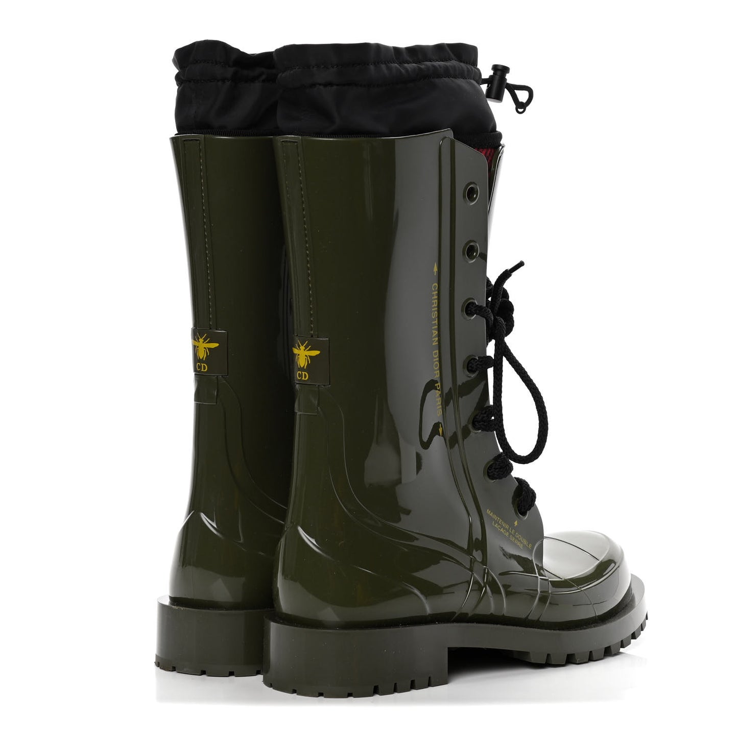 Shiny Rubber Diorcamp Low Boots 38 Military