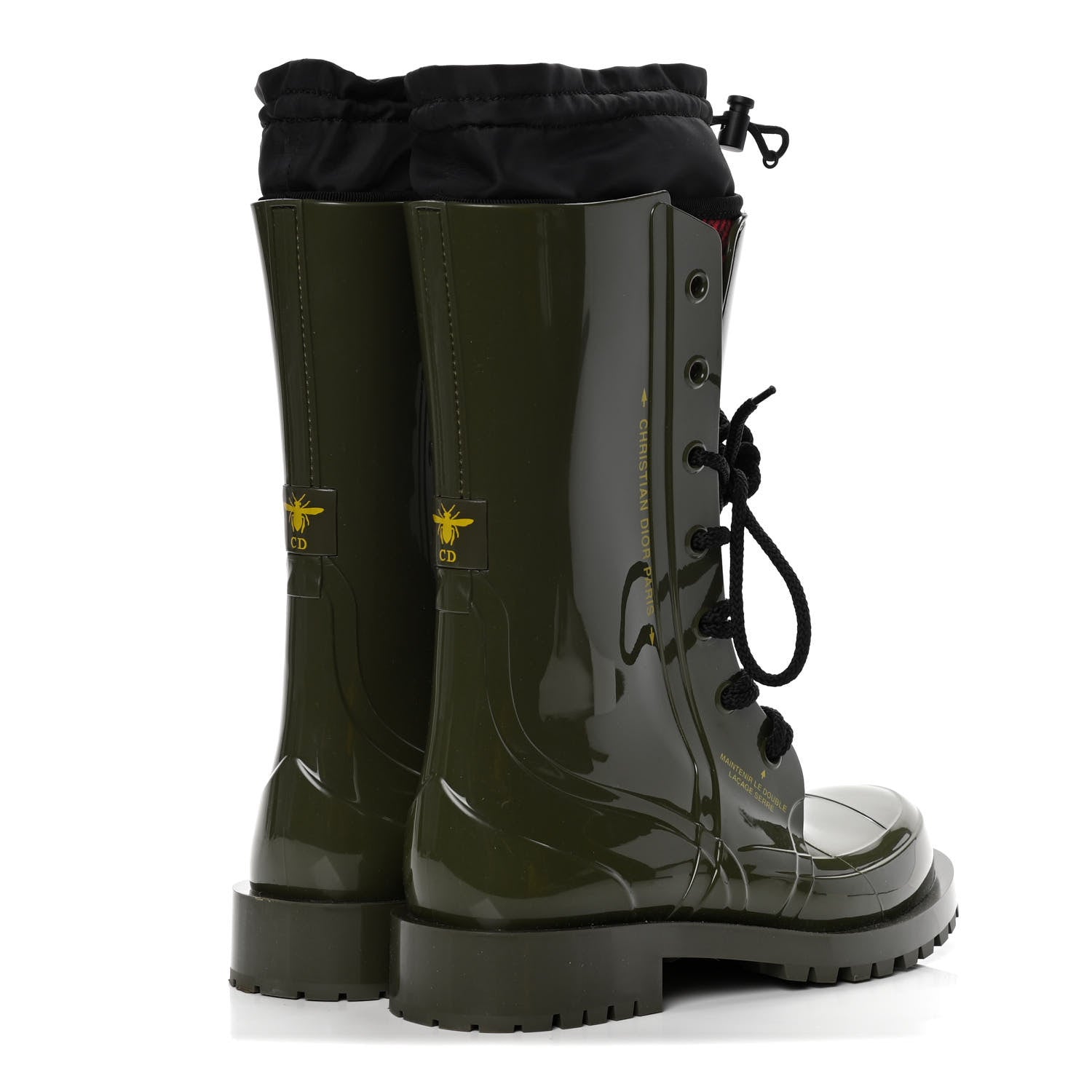 Christian Dior Shiny Rubber Diorcamp Low Boots 38 Military 4 of 12