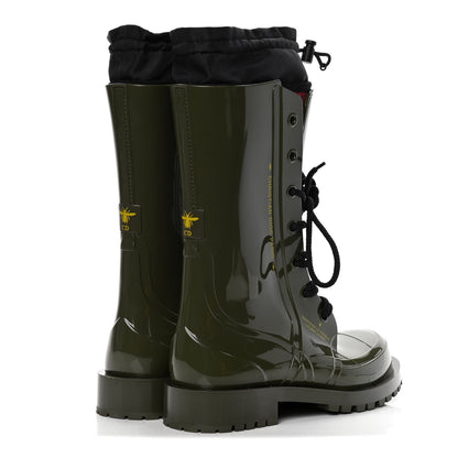Christian Dior Shiny Rubber Diorcamp Low Boots 38 Military 4 of 12