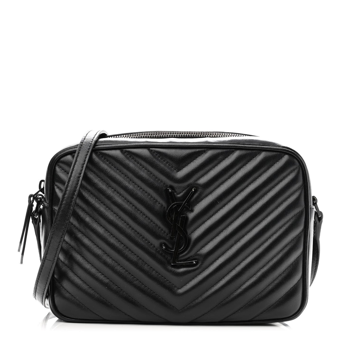 Calfskin Matelasse Monogram Monochrome Lou Camera Bag Black
